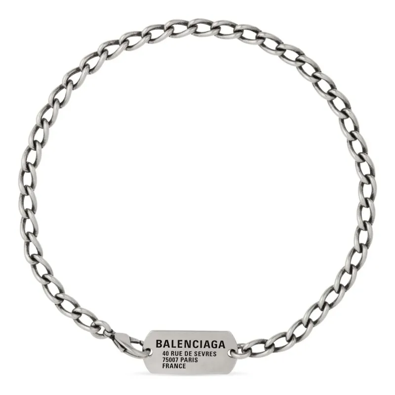 Balenciaga Tags Choker 'Antique Silver' 748072TZ99I0911 sold by KicksCrew