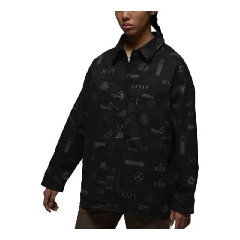 (WMNS) Air Jordan Trucker Jacket 'Black' DX0385-010 sold by KicksCrew