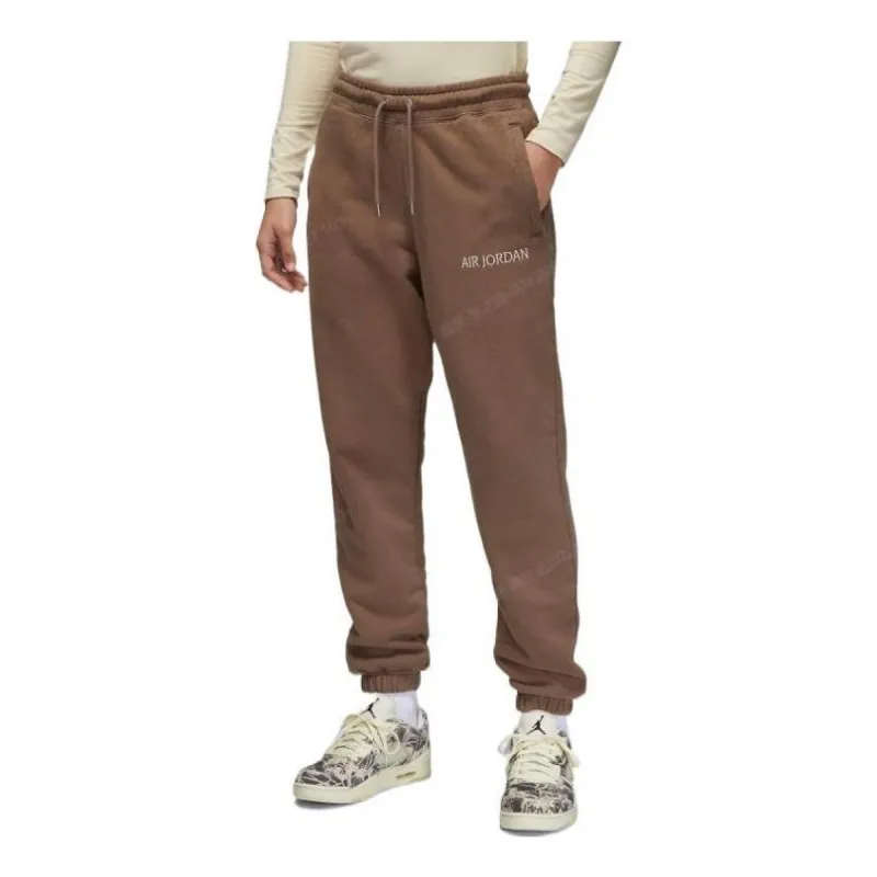 (WMNS) Air Jordan Wordmark Fleece Pants 'Brown' DV6472-270 sold by KicksCrew