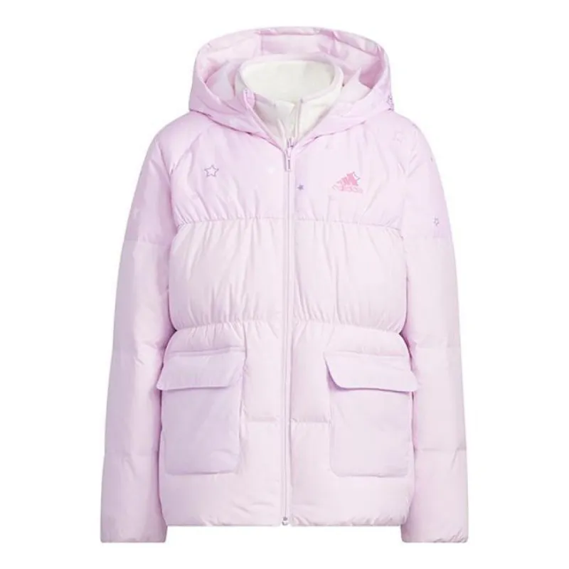 (GS) adidas Originals 2-In-1 Down Jacket 'Pink White' IQ1357 sold by KicksCrew
