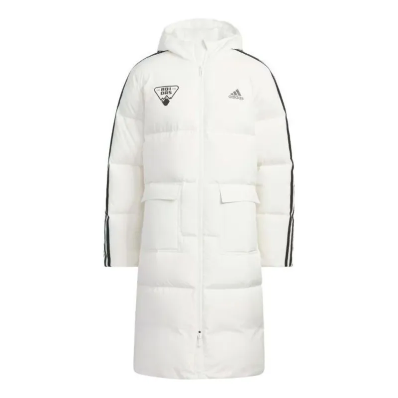 (GS) adidas Originals Long Down jacket 'White' IN5212 sold by KicksCrew
