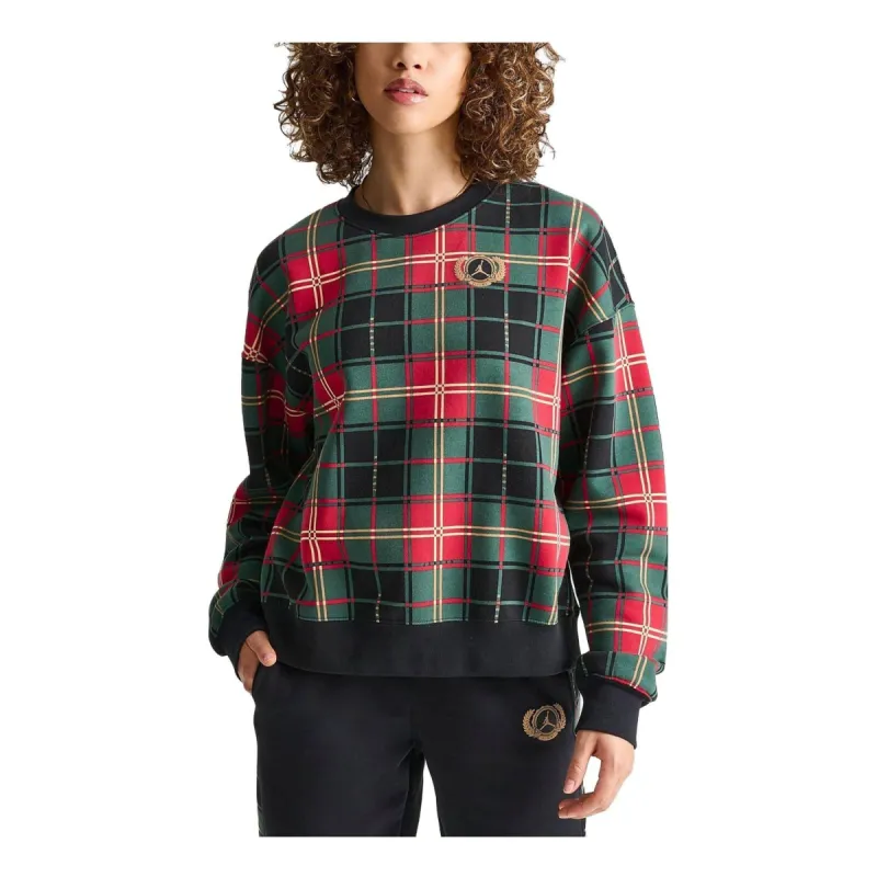 (WMNS) Air Jordan Brooklyn Fleece Crew 'Green Red' DV1996-010 sold by KicksCrew