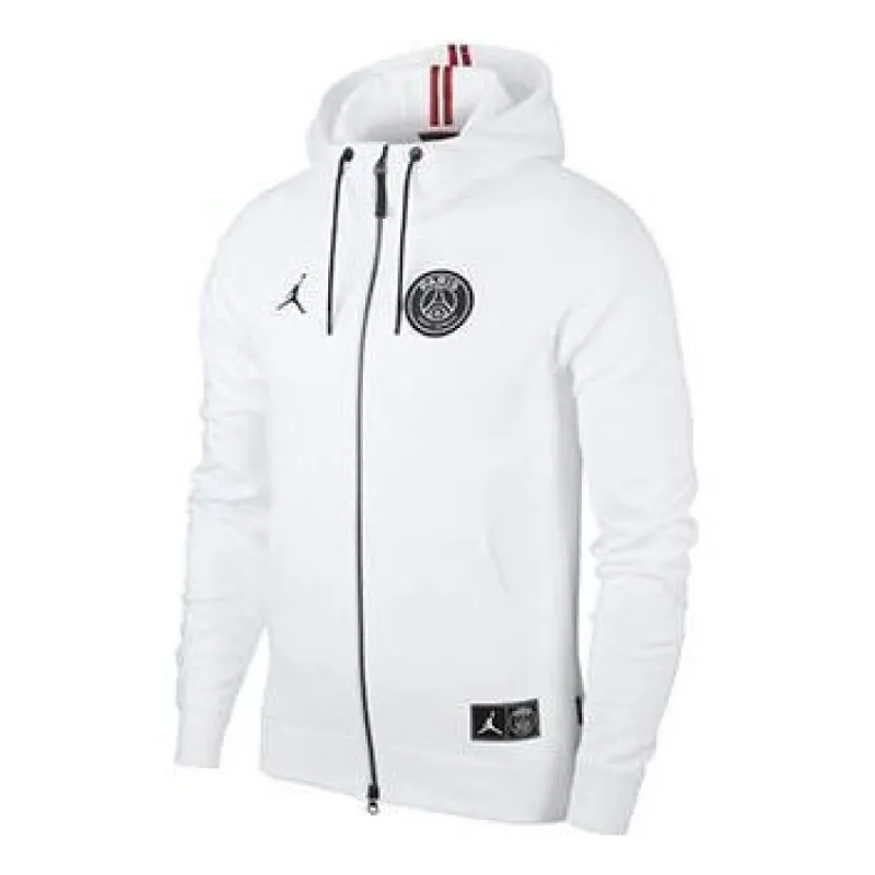 Air Jordan x Paris Saint Germain Wings Zip Hoodie 'White Black' BQ4195-100 sold by KicksCrew