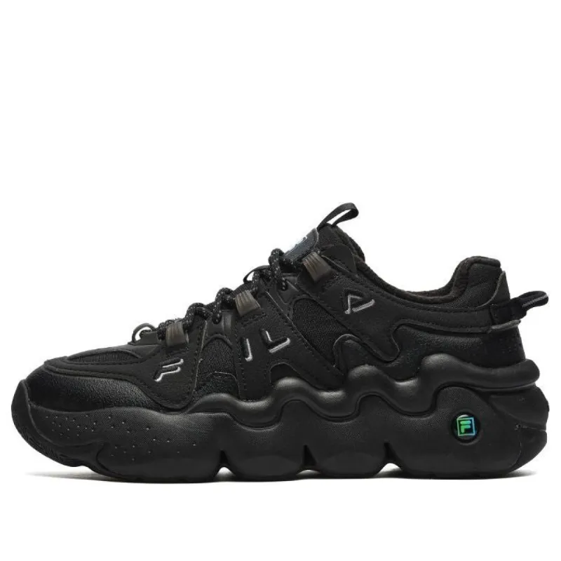 (WMNS) FILA Panini We Velour Retro Basketball Shoes 'Black' F12W242127FBK sold by KicksCrew