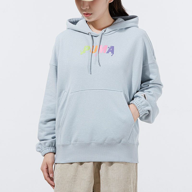 (WMNS) Puma Downtown Logo Hoodie 'Teal' 533049-71 sold by KicksCrew product image thumbnail 3