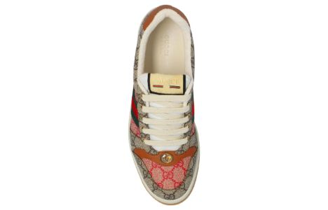 (WMNS) GUCCI Screener GG Canvas Sneakers 'Hibiscus Red Beige' 722618-FABFO-9791 sold by KicksCrew