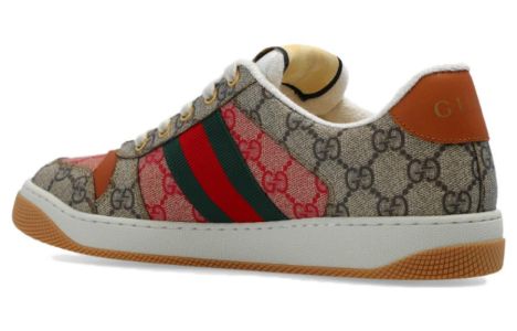 (WMNS) GUCCI Screener GG Canvas Sneakers 'Hibiscus Red Beige' 722618-FABFO-9791 sold by KicksCrew
