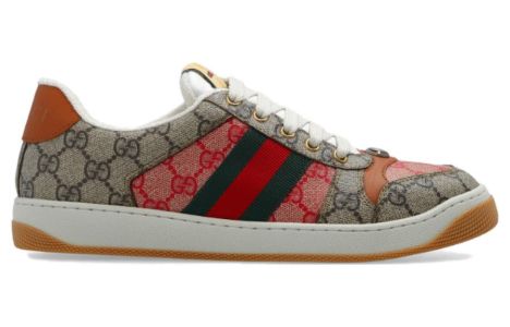 (WMNS) GUCCI Screener GG Canvas Sneakers 'Hibiscus Red Beige' 722618-FABFO-9791 sold by KicksCrew