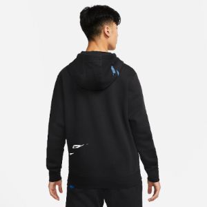 Nike Sportswear Essential Hoodie'Black Blue' DM6874-010 sold by KicksCrew