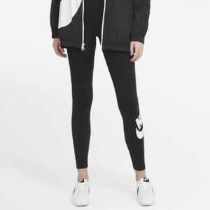 (WMNS) Nike Sportswear Essential High-Waisted Logo Leggings 'Black White' CZ8528-010 sold by KicksCrew