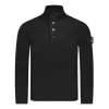 STONE ISLAND Wappen Patch High Neck Half Button Knit 'Black' 7915540A3-A0029 sold by KicksCrew