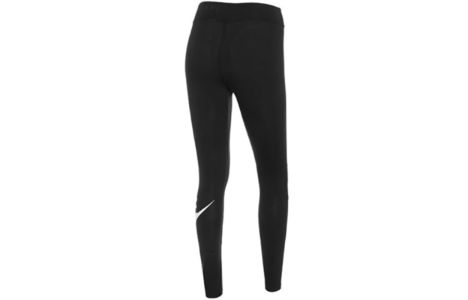 (WMNS) Nike Sportswear Essential High-Waisted Logo Leggings 'Black White' CZ8528-010 sold by KicksCrew