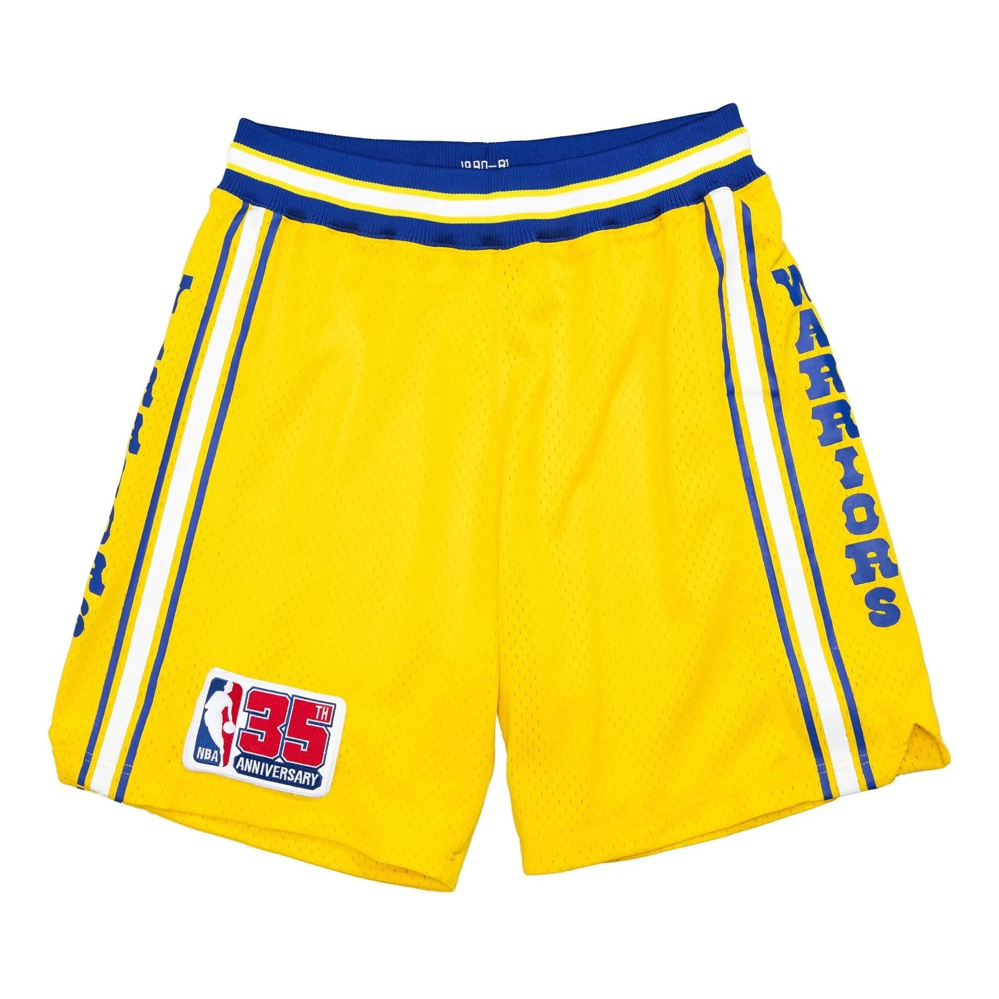 Mitchell & Ness NBA Authentic Shorts Golden State Warriors 1980-81 'Yellow Blue' ASHRSB19006-GSWYELL80 sold by KicksCrew