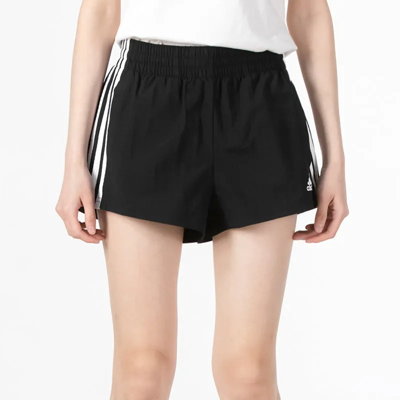 (WMNS) adidas Essentials 3-Stripes Woven Shorts Loose Fit 'Black White' HE9345 sold by KicksCrew product image thumbnail 3