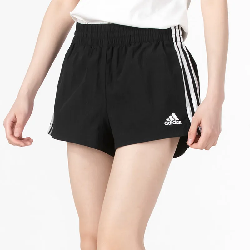 (WMNS) adidas Essentials 3-Stripes Woven Shorts Loose Fit 'Black White' HE9345 sold by KicksCrew product image thumbnail 5