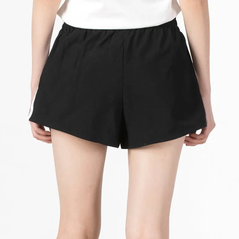 (WMNS) adidas Essentials 3-Stripes Woven Shorts Loose Fit 'Black White' HE9345 sold by KicksCrew product image thumbnail 4