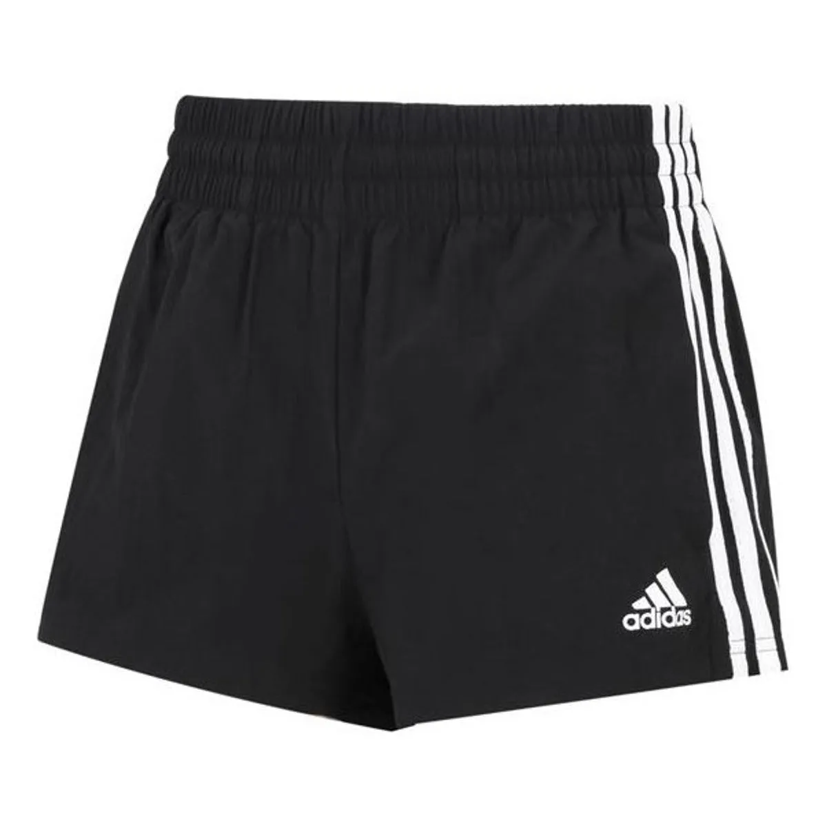 (WMNS) adidas Essentials 3-Stripes Woven Shorts Loose Fit 'Black White' HE9345 sold by KicksCrew