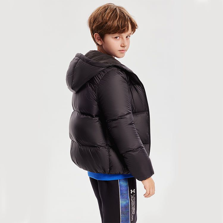 (GS) Under Armour Warm Hooded Short-Length Down Jacket 'White Black' 224210605 sold by KicksCrew product image thumbnail 4