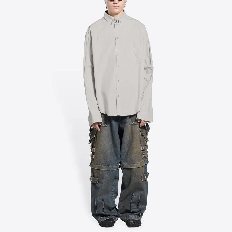 Balenciaga Cotton Shirt Large Fit 'Cement Grey' 681688TKM102967 sold by KicksCrew product image thumbnail 3
