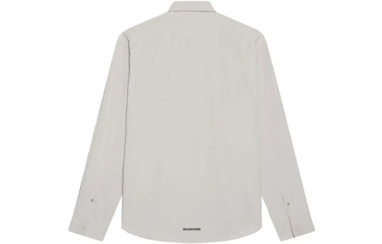 Balenciaga Cotton Shirt Large Fit 'Cement Grey' 681688TKM102967 sold by KicksCrew product image thumbnail 2