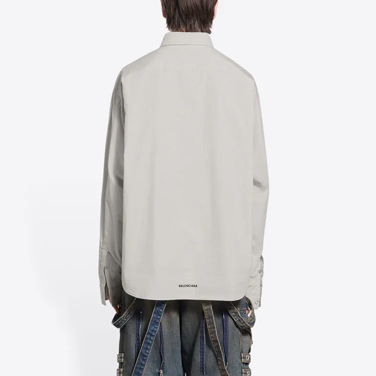 Balenciaga Cotton Shirt Large Fit 'Cement Grey' 681688TKM102967 sold by KicksCrew product image thumbnail 5