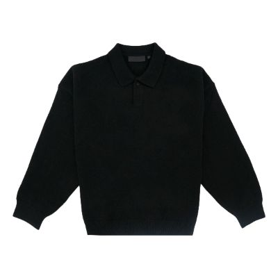 Fear of God Essentials FW23 Knit Polo Shirt 'Jet Black' 192BT232180F sold by KicksCrew