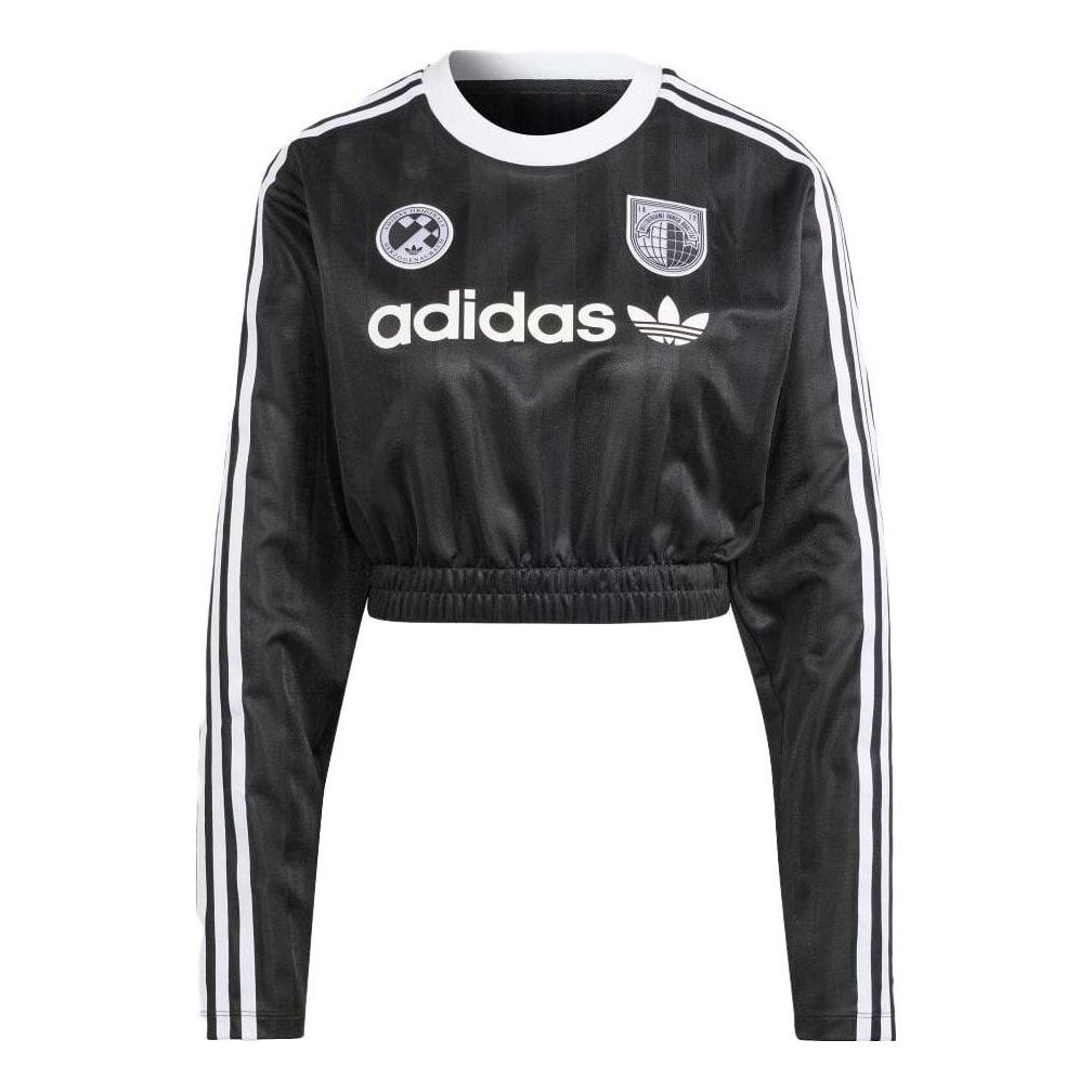 WMNS) adidas Long Sleeve Crop Tee 'Black' IR9802 | Parallel