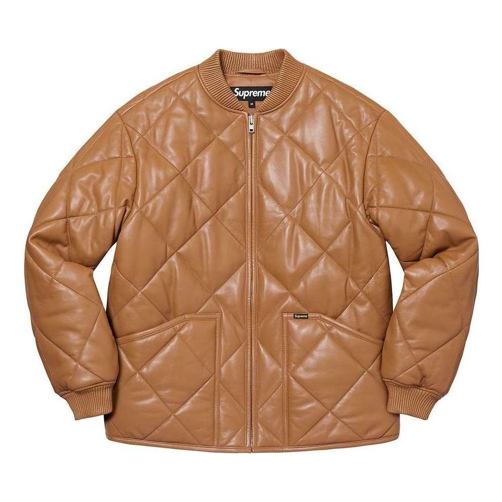 Supreme Quilted Leather Work Jacket 'Brown' SUP-FW22-802 sold by KicksCrew