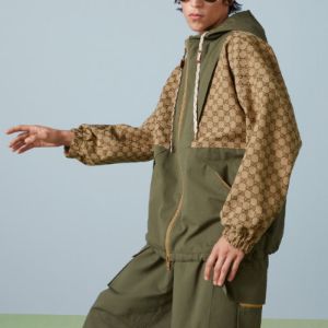 Gucci GG Cotton Canvas Zip Jacket 'Camel Ebony' 742813-Z8BIW-2190 sold by KicksCrew