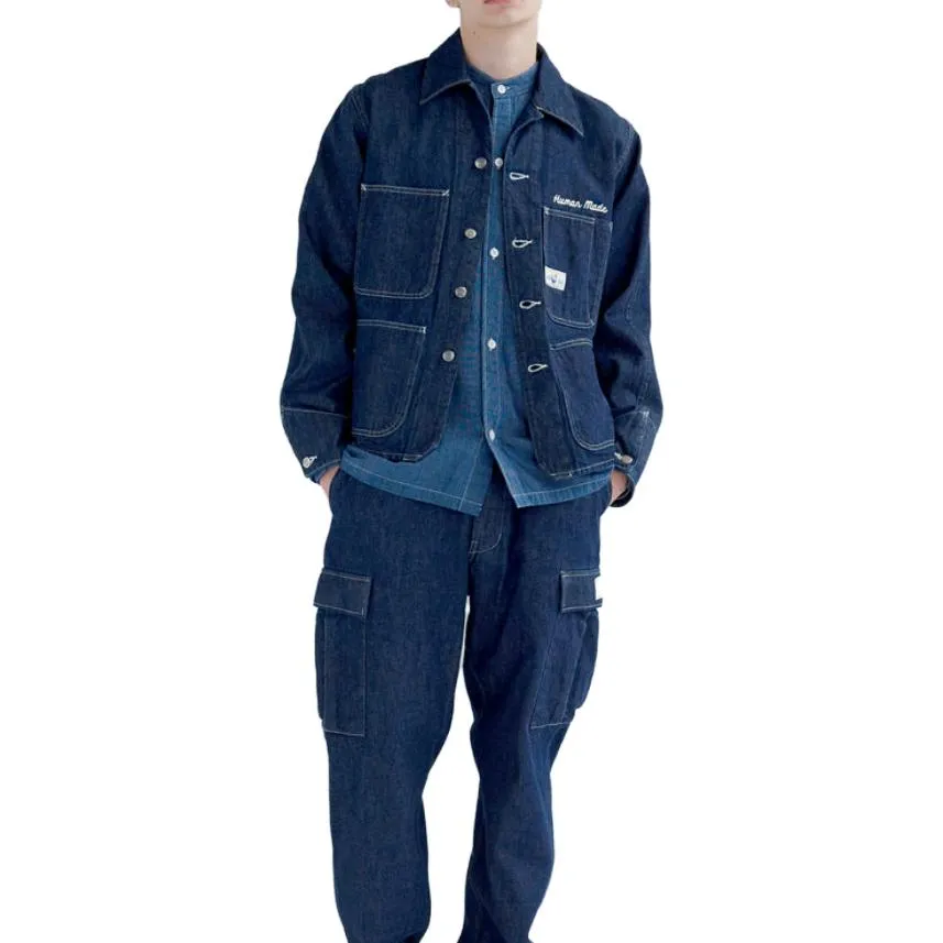 HUMAN MADE Denim Short Coverall Jacket 'Blue' HM26JK007 sold by KicksCrew product image thumbnail 3