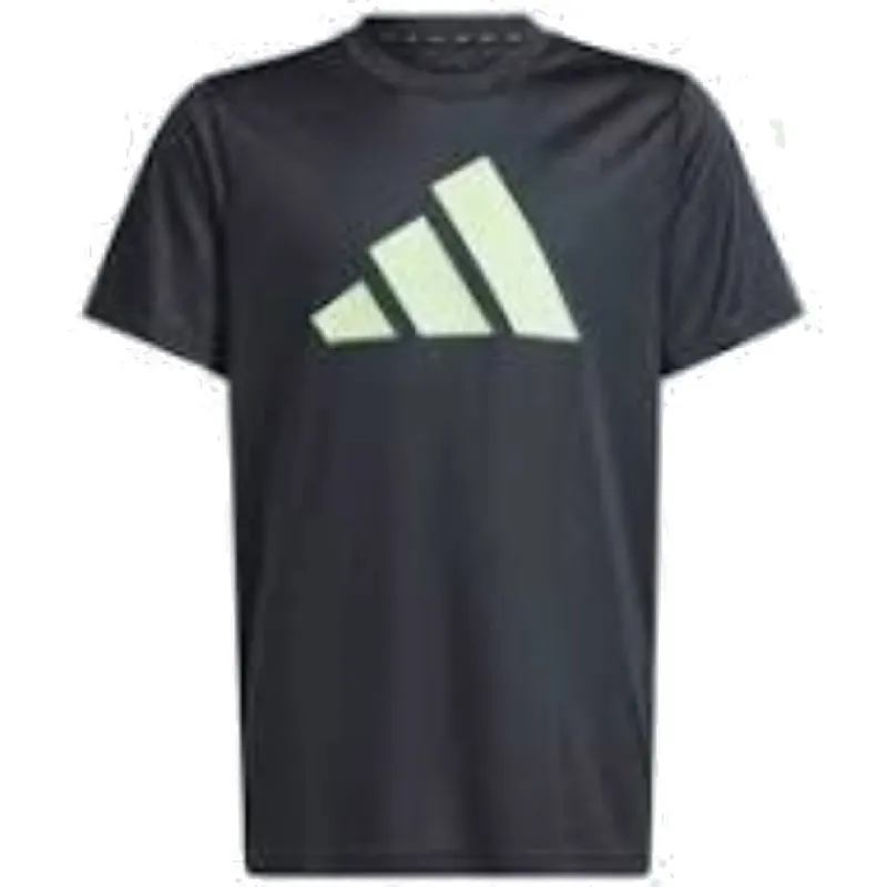 (GS) adidas Train Essentials Aeroready Logo Regular-Fit T-Shirt Asia Sizing 'Black Green' IR7529 sold by KicksCrew