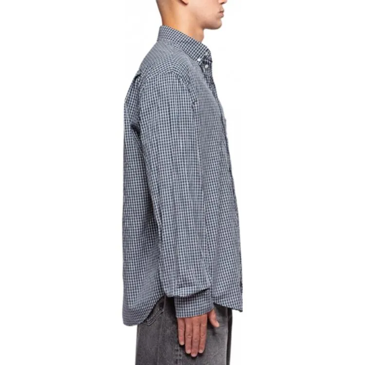 Balenciaga Checked Long Sleeve Shirt 'Blue' 690340TMM373768 sold by KicksCrew product image thumbnail 3