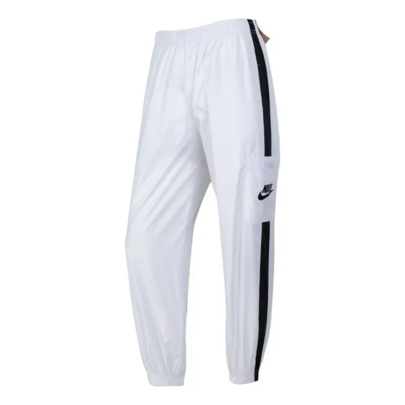 (WMNS) Nike Sportswear Woven Pants  'White Black' CJ7347-100 sold by KicksCrew
