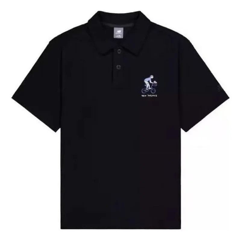 New Balance Small Biking Graphic Polo Shirt 'Black' NFE26061-BK sold by KicksCrew