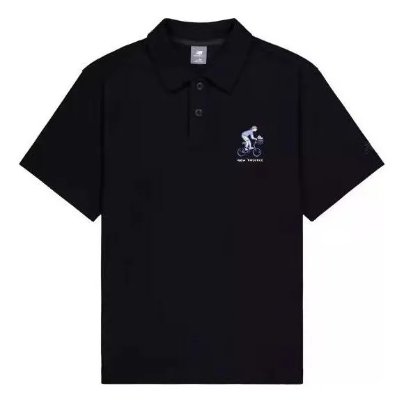 New Balance Small Biking Graphic Polo Shirt 'Black' NFE26061-BK sold by KicksCrew