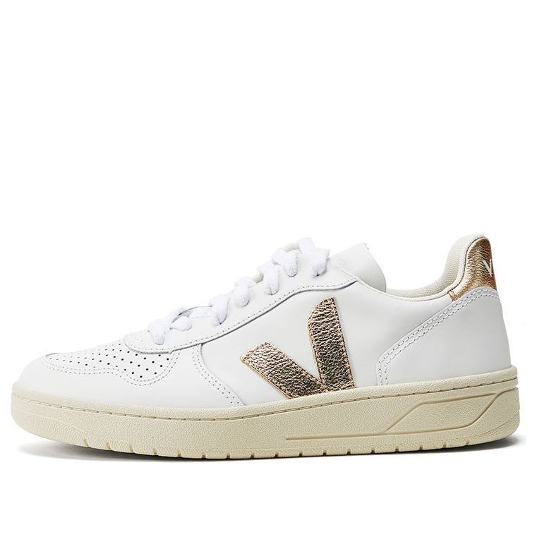 Veja V-10 Lace-Up Sneakers 'White Gold' VX022490 sold by KicksCrew