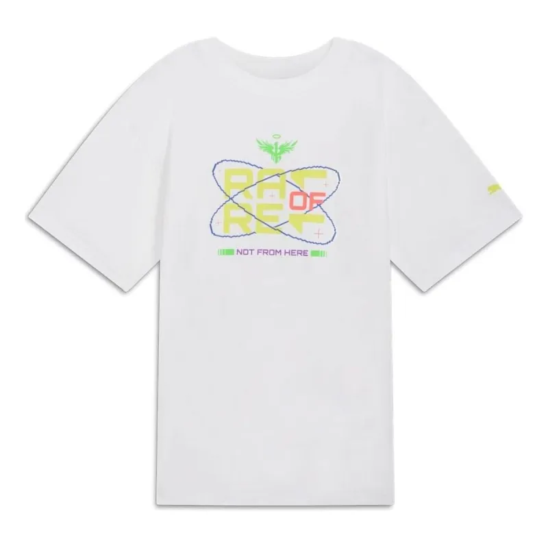 PUMA x Melo Spark Basketball T-shirt 'White' 627742-03 sold by KicksCrew