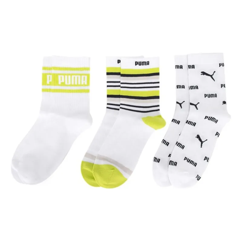 PUMA Casual Sock 3 Pack 'White Black Green' 935400-02 sold by KicksCrew