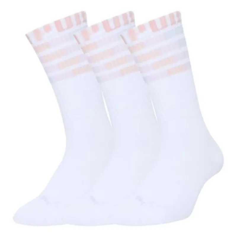 PUMA 3 Pack Seasonal Crew Socks 'White Pink' 935100-06 sold by KicksCrew