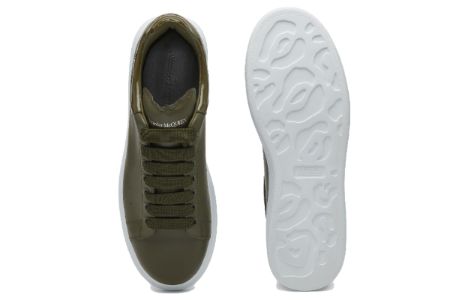 Alexander McQueen Oversized Leather Sneakers 'Olive Green' 777279WIE9C3211 sold by KicksCrew