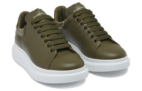 Alexander McQueen Oversized Leather Sneakers 'Olive Green' 777279WIE9C3211 sold by KicksCrew