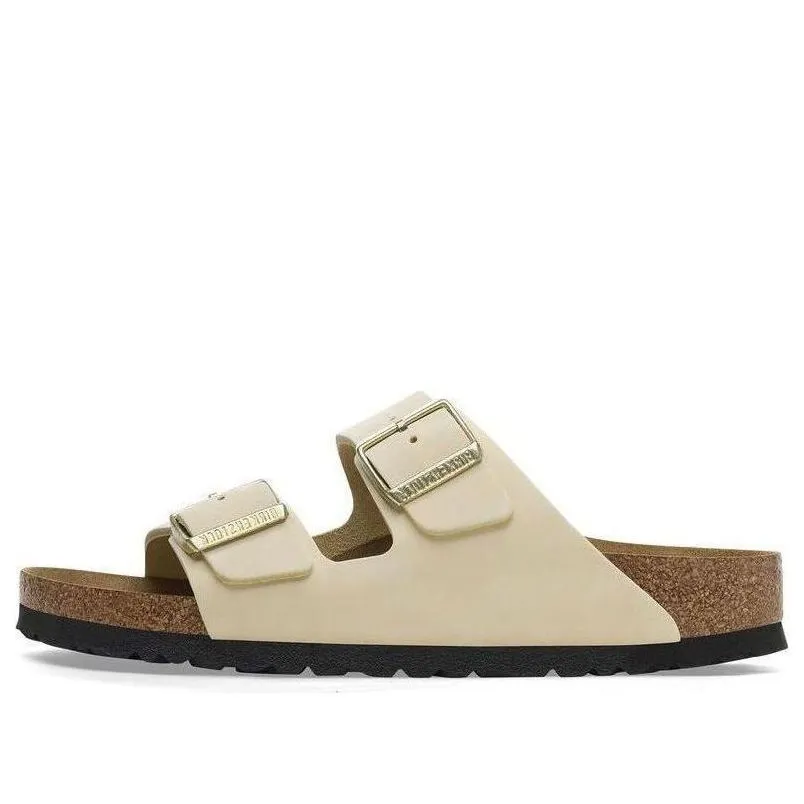 (WMNS) Birkenstock Arizona Nubuk Leather Sandals 'Ecru' 1026711 sold by KicksCrew
