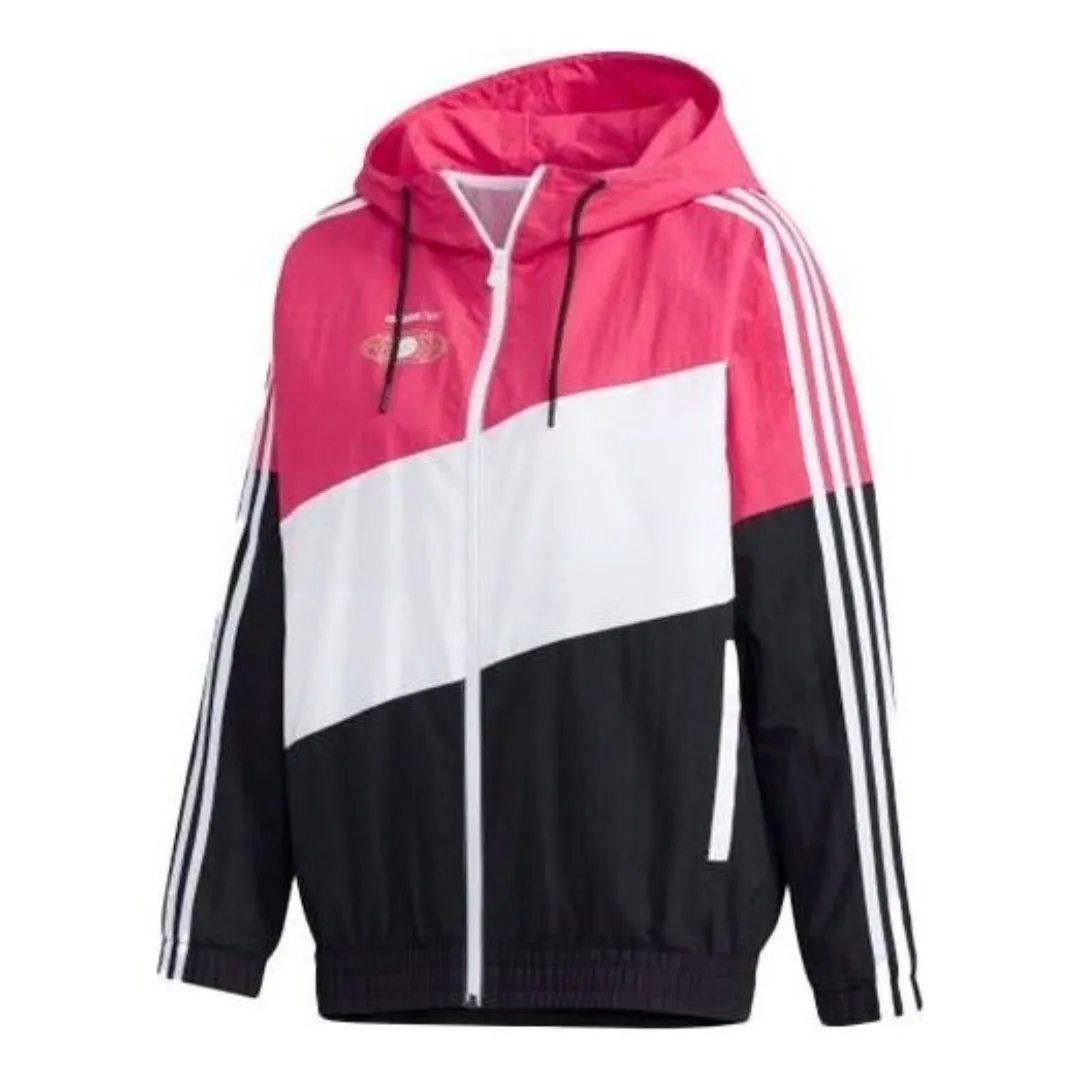 (WMNS) adidas Neo Windproof Hooded Jacket 'Pink White Black' GM2318 sold by KicksCrew