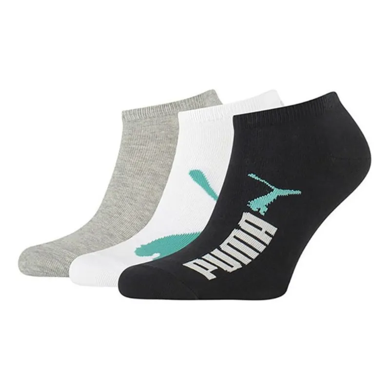 PUMA Sneaker Socks 3 Pack 'Black White Grey Blue' 907880-08 sold by KicksCrew