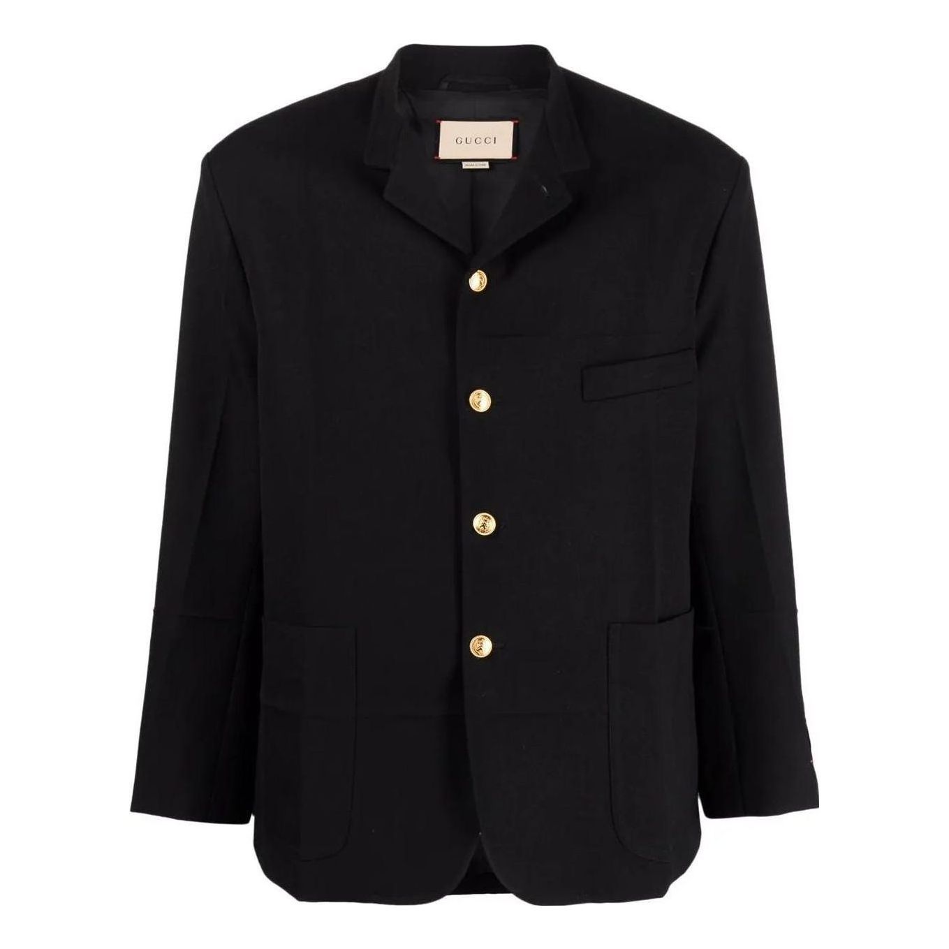 Gucci Woolen Single-Breasted Blazer 'Black' 683286-ZAHIE-1000 sold by KicksCrew