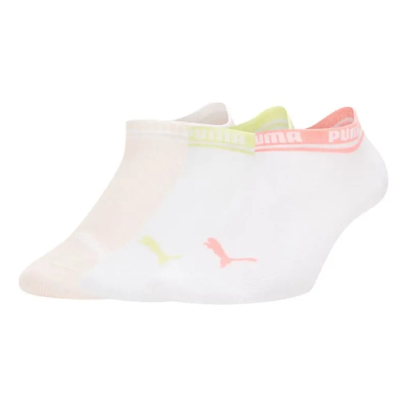 PUMA Basic 3 Pack Quarter Sports Socks 'White Pink Yellow' 907777-05 sold by KicksCrew