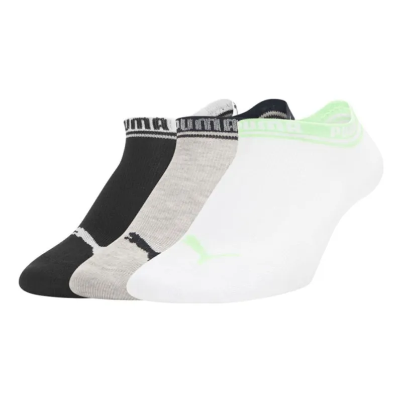 PUMA Low-Cut Socks 3 Pack 'White Black Green Grey' 907777-03 sold by KicksCrew