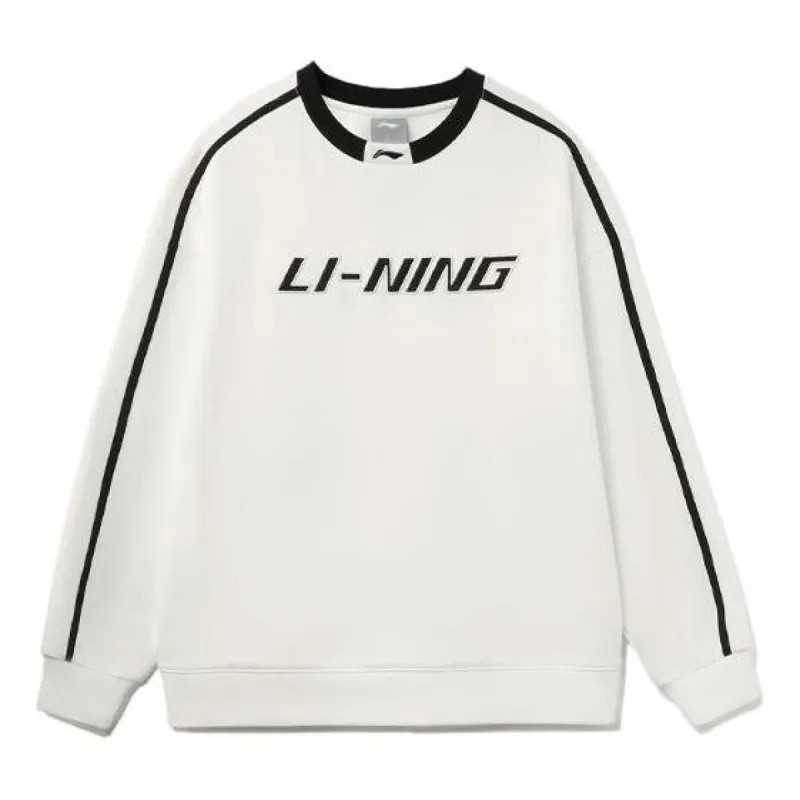 Li-Ning Striped Graphic Sweatshirt 'Creamy White Black' AWDT581-7 sold by KicksCrew