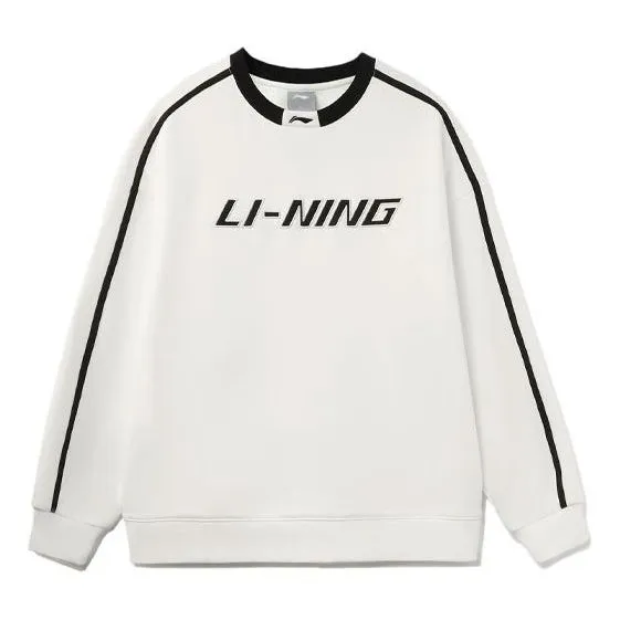 Li-Ning Striped Graphic Sweatshirt 'Creamy White Black' AWDT581-7 sold by KicksCrew