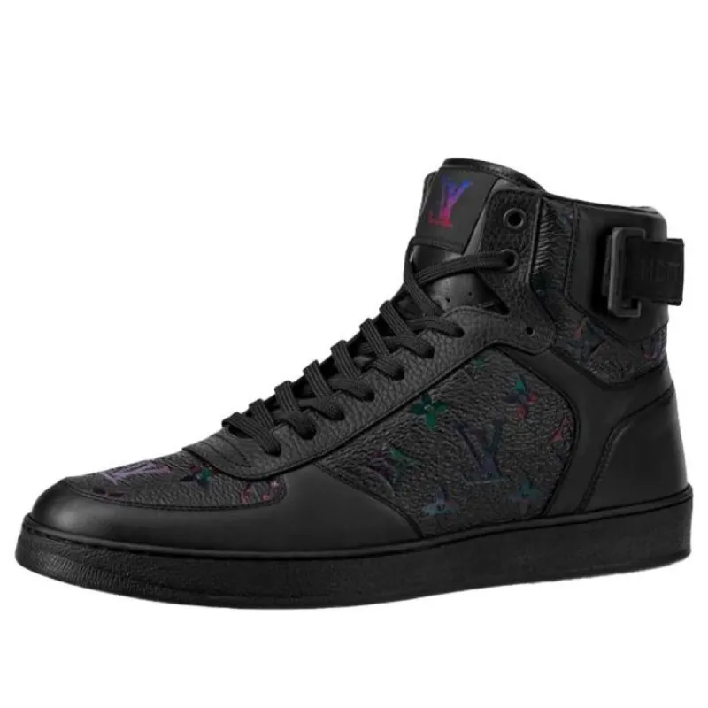 LOUIS VUITTON Rivoli Ankle Sneakers 'Black with Multi-color Monogram' 1A7W8I sold by KicksCrew
